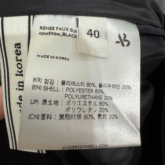 ANDERSSON BELL - Renee Faux Suede Black Flare Pants size 40 - Picture 9 of 9